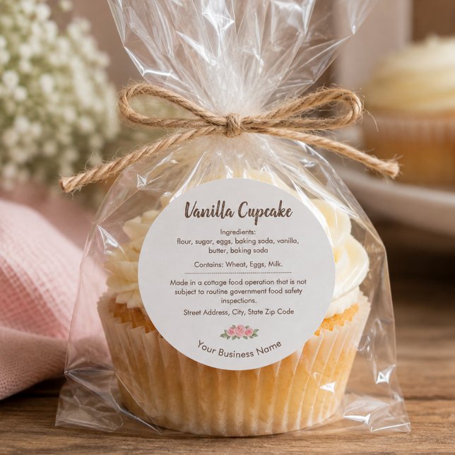 Visp & Värme Vanilj Cupcake Ingredienser Etikett (Skapare uppladdad)