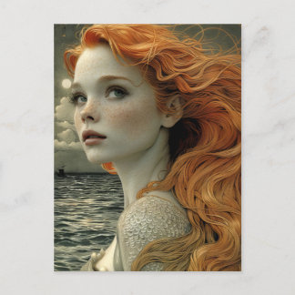 "Visper of the Ocean" vacker Sjöjungfru Vykort