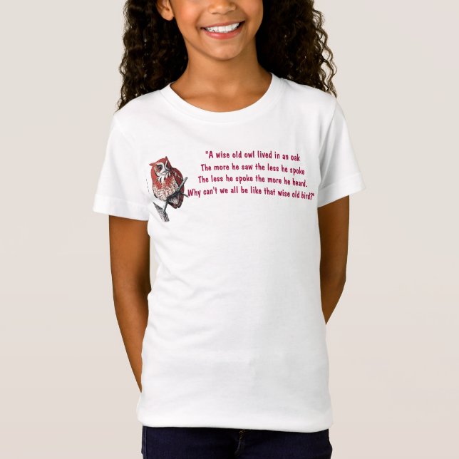 "Viss klok ugla" T Shirt (Framsida)