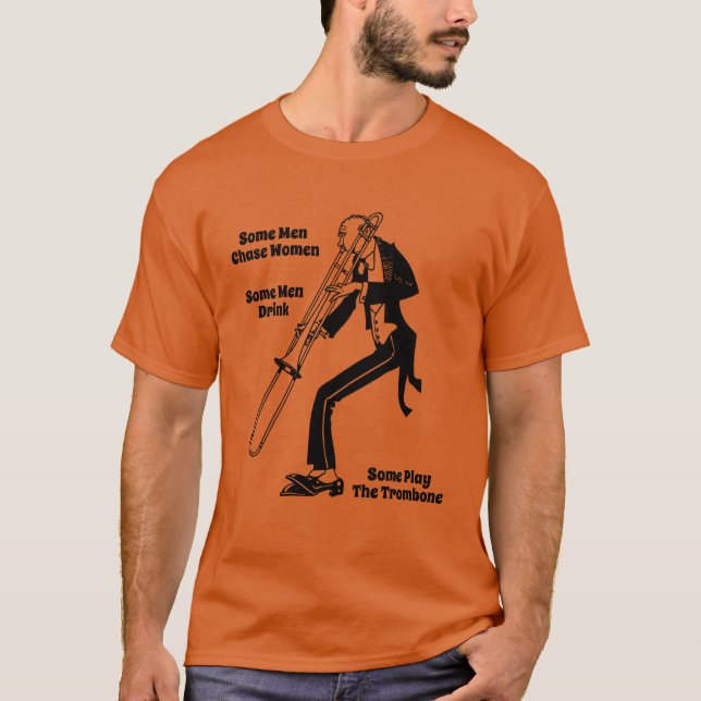 Viss Manar Play Trombone T Shirt (Framsida)