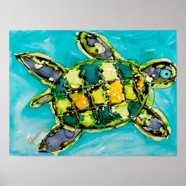 Viss turtle Print Lovitude Poster (Framsidan)