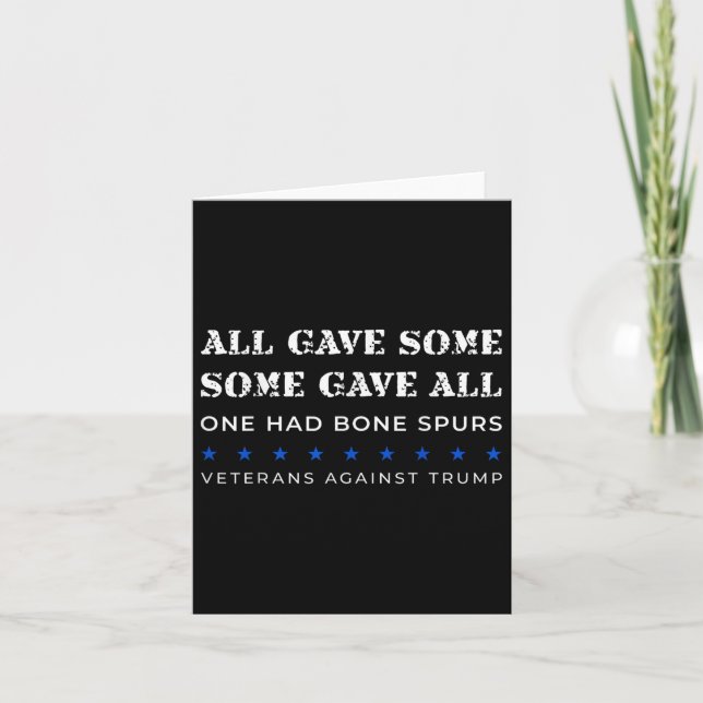 Vissa av dem som gav alla hade Bone Spurs Veterans Kort (Framsida)