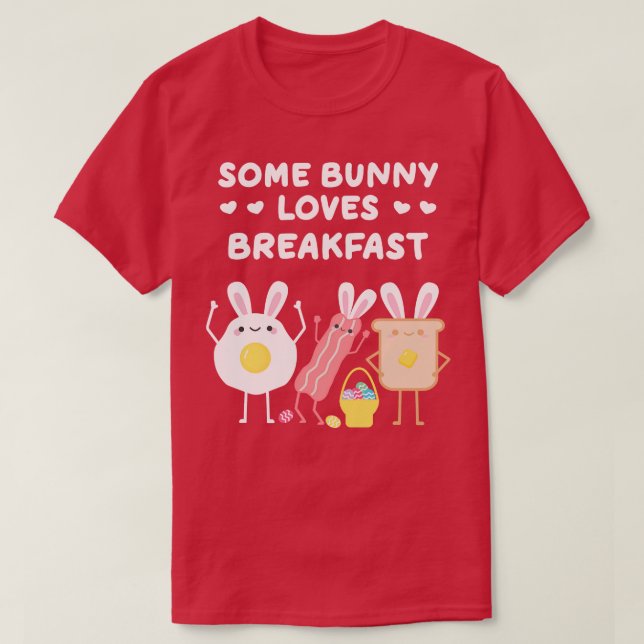 Vissa Bunny Kärlek Breakfast Funny Påsk Pun T Shirt (Design framsida)