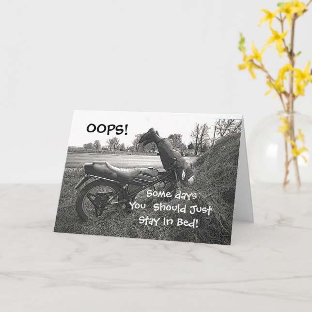 "VISSA DAGAR DU BÖR STÅ I BED" KORT (Gul blomma)