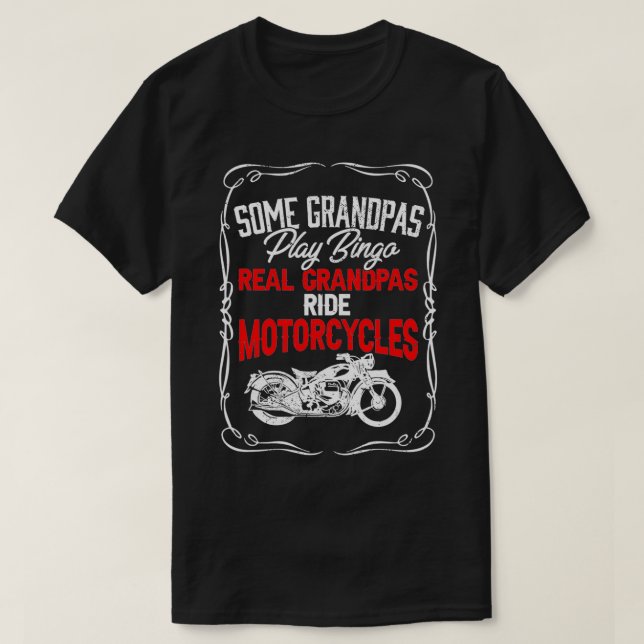 Vissa farfar spelar Bingo Real Grandpas Ride Motor T Shirt (Design framsida)