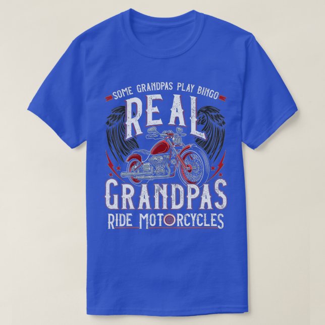 Vissa farfar spelar Bingo Real Grandpas Ride Motor T Shirt (Design framsida)