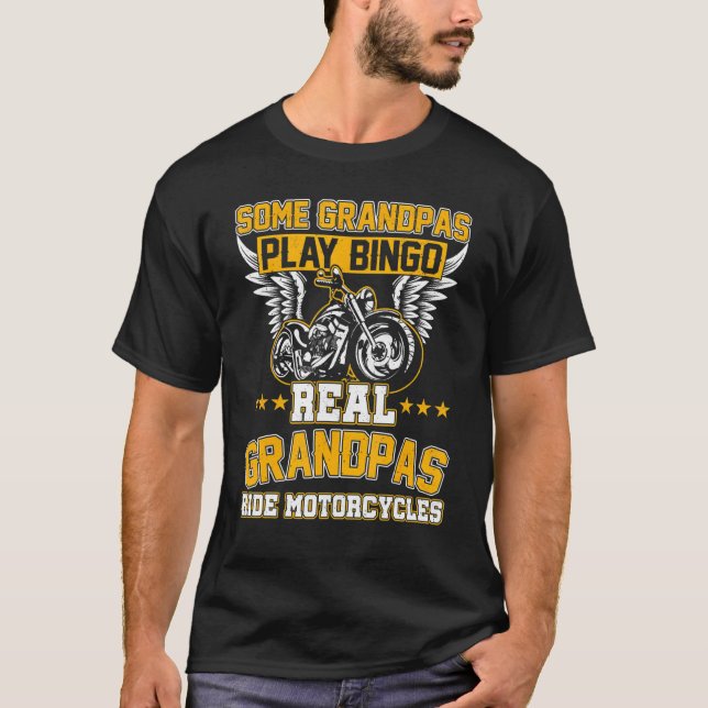 Vissa farfar spelar Bingo Real Grandpas Ride Motor T Shirt (Framsida)