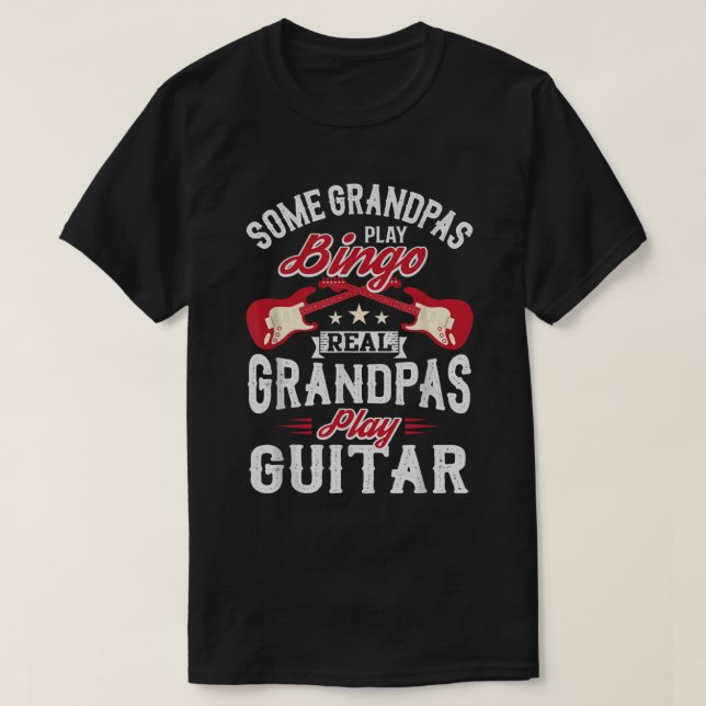Vissa farfars riktiga farfars spelar gitarr t shirt (Design framsida)
