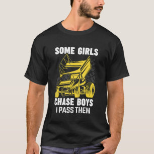 Vissa flickor Chasing Boys Car Dirt Track Tävla Sp T Shirt