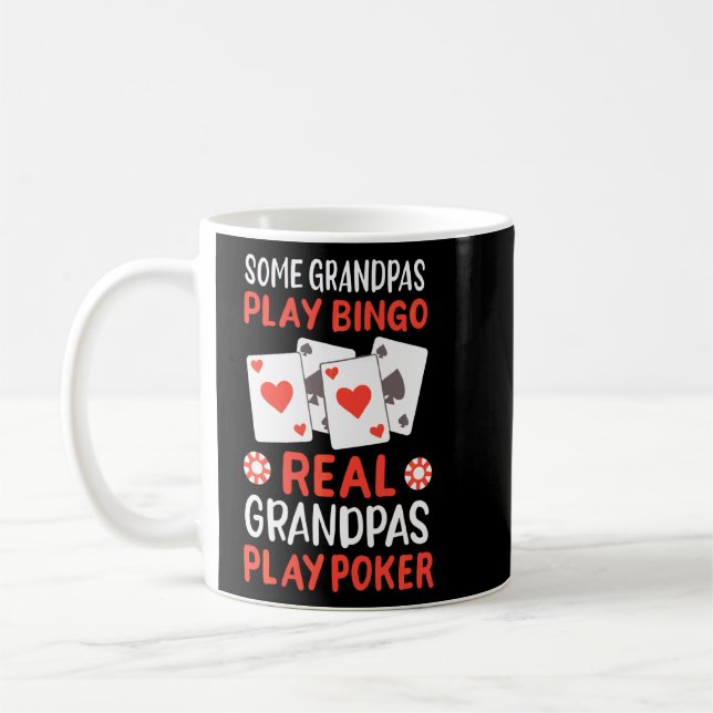 Vissa Grandpas Play Bingo Real Grandpas Play Poker Kaffemugg (Vänster)
