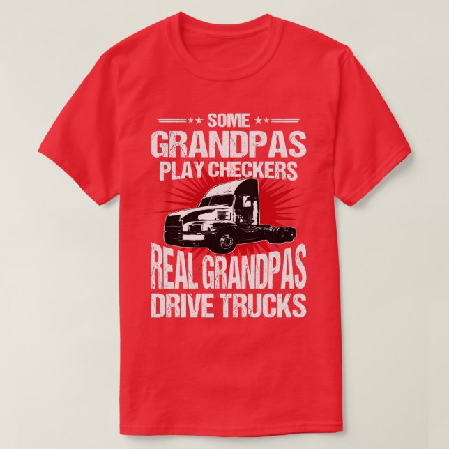 Vissa Grandpas Play Checkerss Trucker Grandpa T Shirt (Design framsida)
