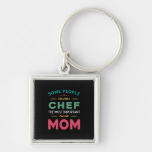 Vissa kallar mig Chef Mamma Fyrkantig Silverfärgad Nyckelring