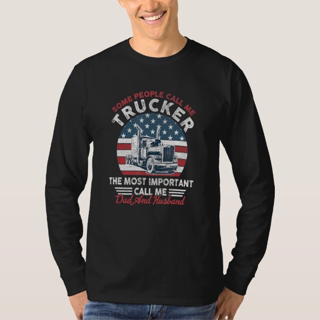 Vissa kallar mig trucker den viktigaste pappa t shirt (Framsida)