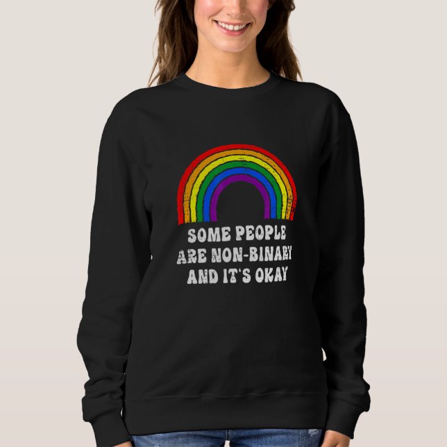 Vissa människor är icke-binära regnbågs-genderflex t shirt (Framsida)