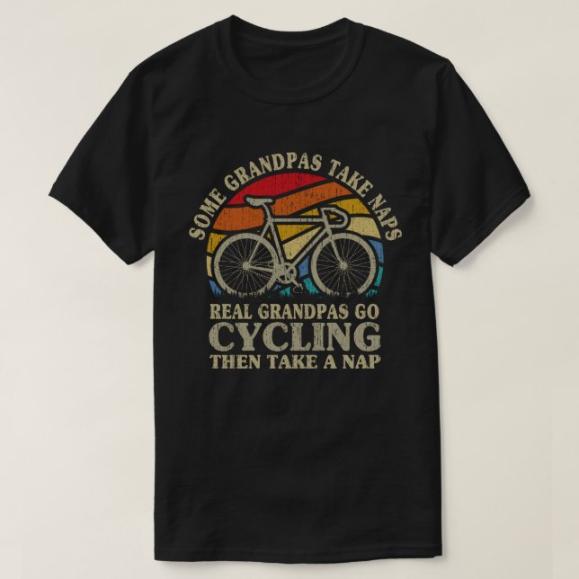 Vissa morfar tar kartor verkliga farfar går cykel  t shirt (Design framsida)