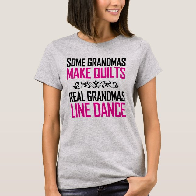 Vissa mormas Quilt Real Grandmas Line Dance T Shirt (Framsida)