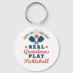 Vissa mormas Sticka Real Grandmas Play Pickleball Nyckelring