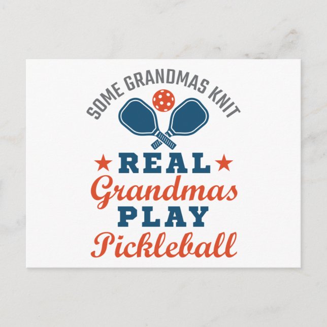 Vissa mormas Sticka Real Grandmas Play Pickleball Vykort (Framsida)