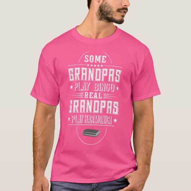 Vissa morpas Play Bingo Real Grandpas Play Harmon T Shirt (Framsida)