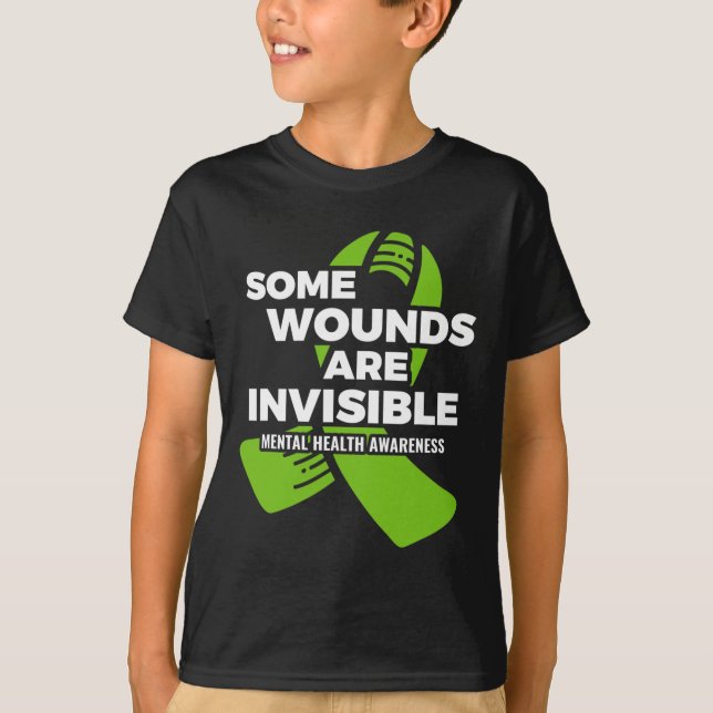 Vissa sår Psykiska med osynlig psykisk hälsomedvet T Shirt (Framsida)