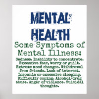 Vissa symptom på Mental Sjukdom - Psykisk hälsa Qu