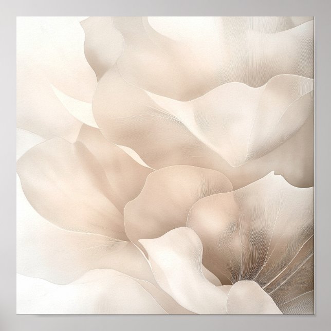 Visslade kronbladslager – Abstrakt blomning #1 Poster (Framsidan)