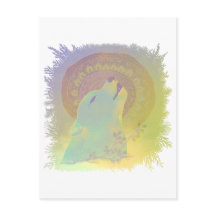 Visslande varg och mandelaväxter grenram