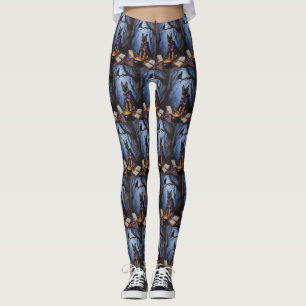 Visslarakoll Whimsical Halloween-målning Leggings