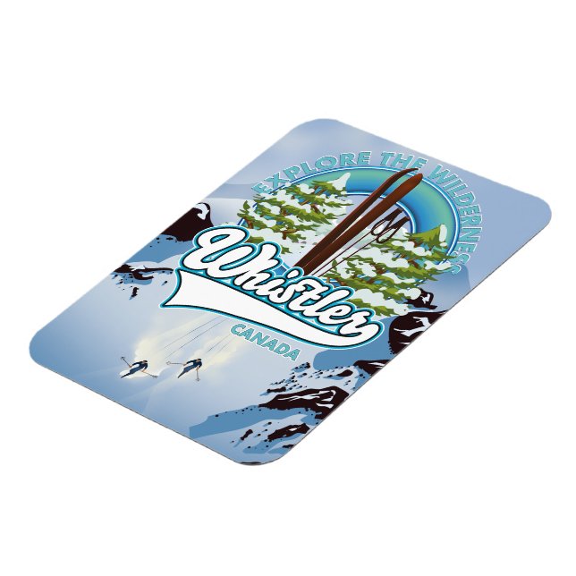 Visslare Kanadas skidreseaffisch. Magnet (Vänstra Sidan)