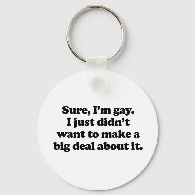 Visst, jag är gay nyckelring (Framsida)