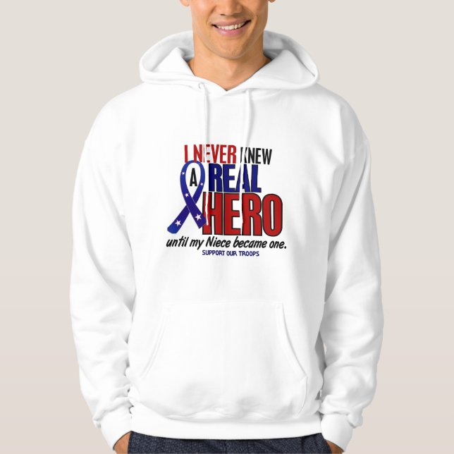 Visste aldrig en brorsdotter för hjälte 2 (stötta hoodie (Framsida)