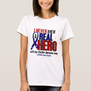Visste aldrig en syster för hjälte 2 (stötta v tee shirt