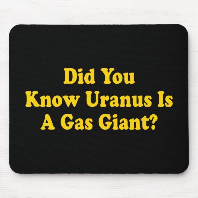 Visste du att Uranus är en gasgivare? - Fart Humor Musmatta (Framsidan)