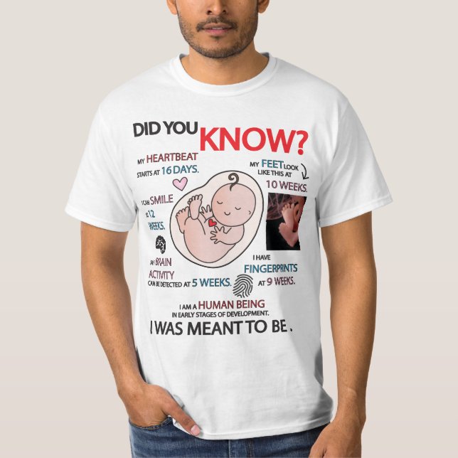 "Visste du det?" T-Shirt-information om Pro Life-t T Shirt (Framsida)