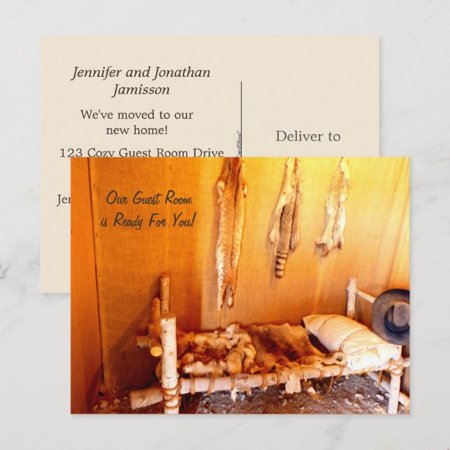 Vist gästrum Ny adressannons Meddelande Vykort (Fram/baksida)