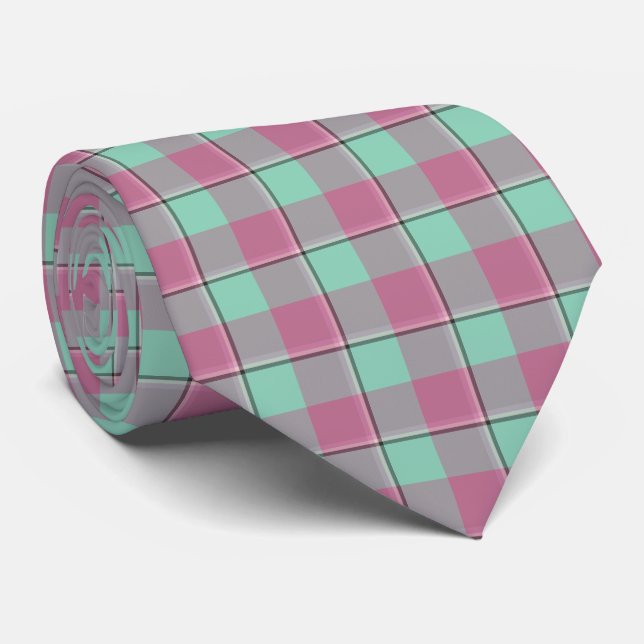 Vista Blue and Turkish Rose Neck Tie Slips (Rullad)