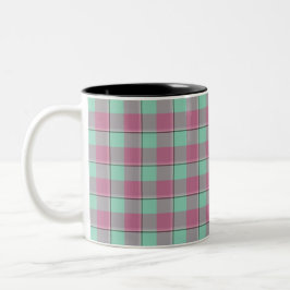 Vista Blue and Turkish Rose Pink Plaid Två-Tonad Mugg