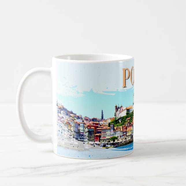 Vista del rio Douro porto portugal Kaffemugg (Vänster)