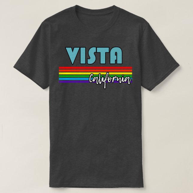 Vista Kalifornien-Pride med LGBT-handstöd för LGBT T Shirt (Design framsida)