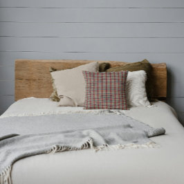 Vista Plaid Accent: Varm Terrakotta & Teal Kudde