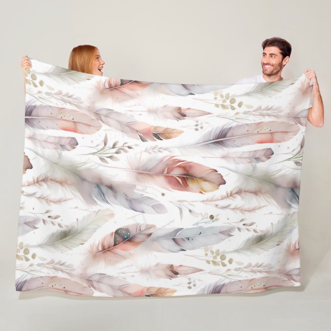 Vistande fjädrar - Elegant Inspierat Fleecefilt (På plats)