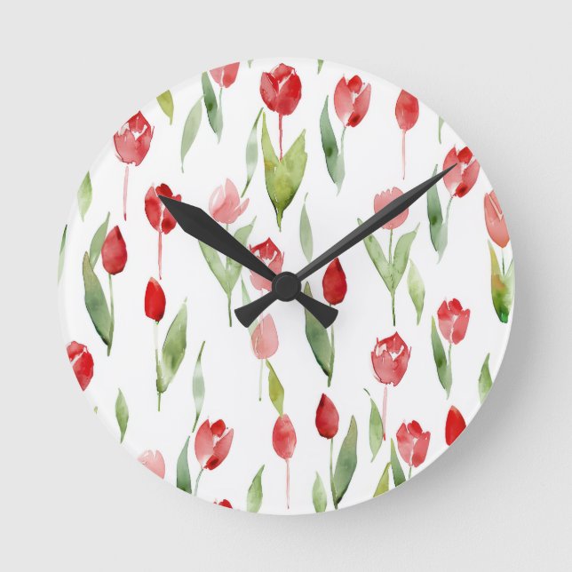 "Vistare av Lilac Wall Clock" Rund Klocka (Framsida)