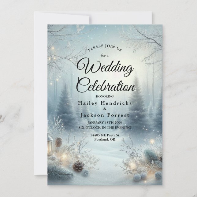 Vistare för vinter-solstice inbjudningar (Framsida)