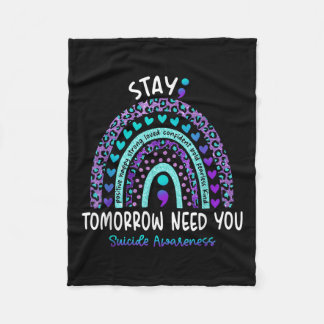 Vistelse i morgon behöver du Rainbow Suicide Aware Fleecefilt