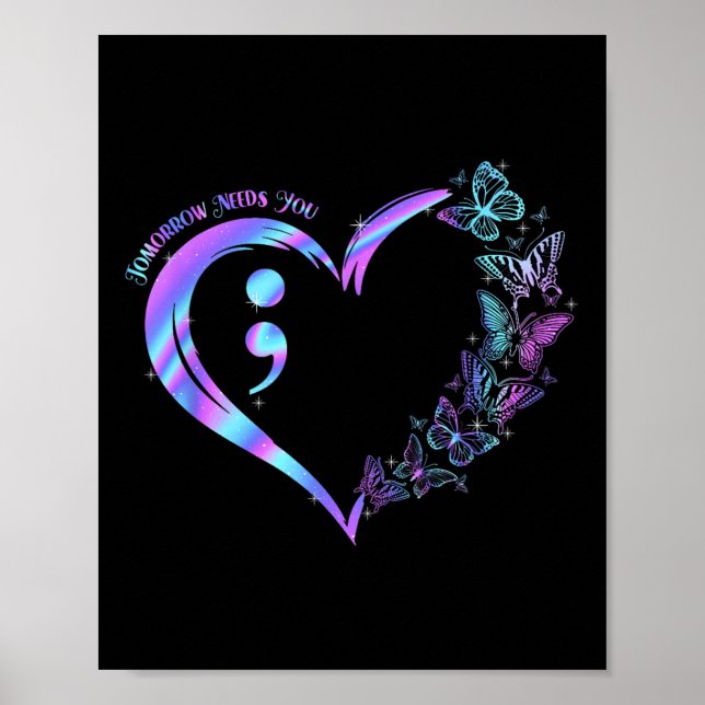 Vistelse i morgon behöver du självmord, förebyggan poster (Framsidan)