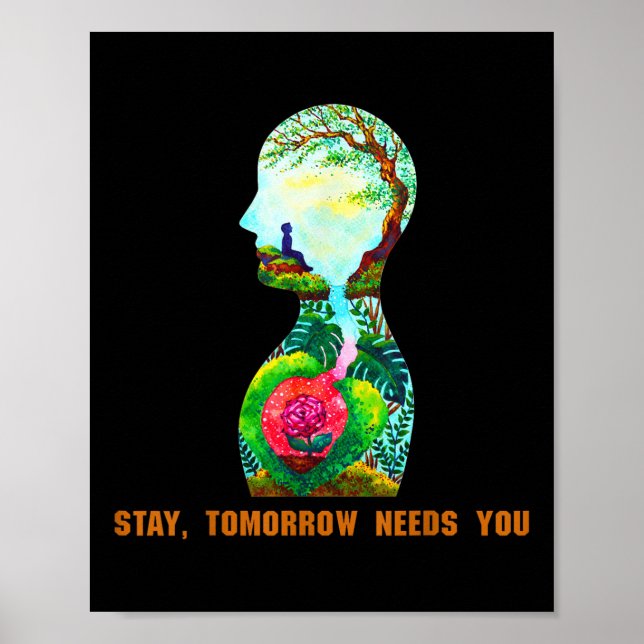 Vistelse, i morgon behöver du självmordsförebyggan poster (Framsidan)