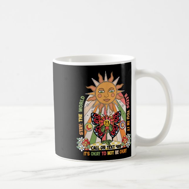 Vistelse i världen - du kallar 988 självmordsföreb kaffemugg (Höger)