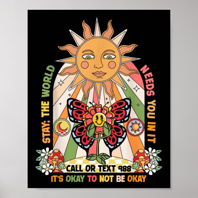 Vistelse i världen - du kallar 988 självmordsföreb poster (Framsidan)