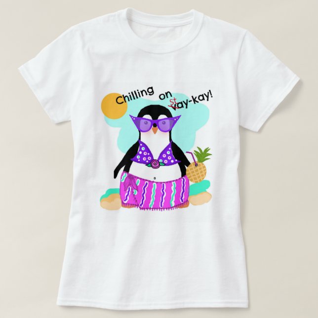 Vistelse (semester) Penguin T-SHIRT (Design framsida)