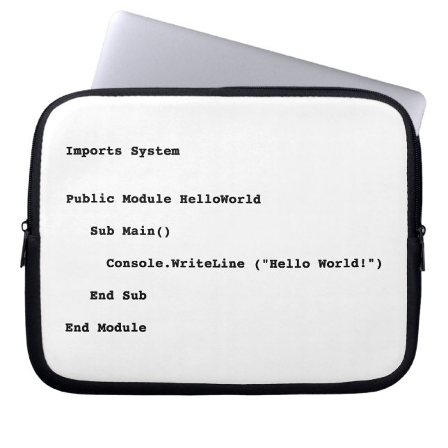 Visual Basic Hej World Hälsning Laptop Sleeve (Framsidan)